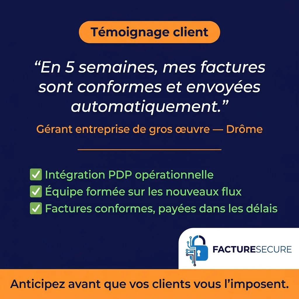 Témoignage d'un gérant d'entreprise de gros œuvre en Drôme, accompagné par FactureSecure
