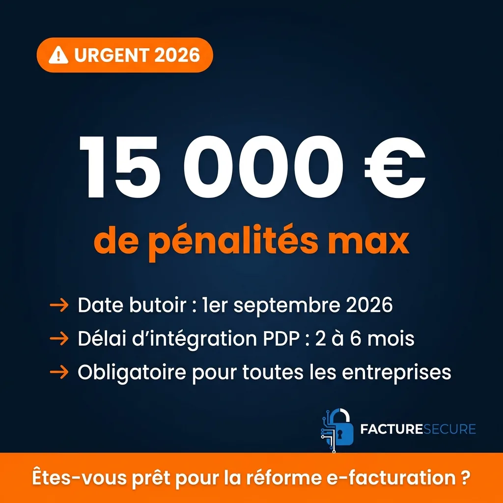 Urgent 2026 : 15 000 € de pénalités maximum, obligation au 1er septembre 2026